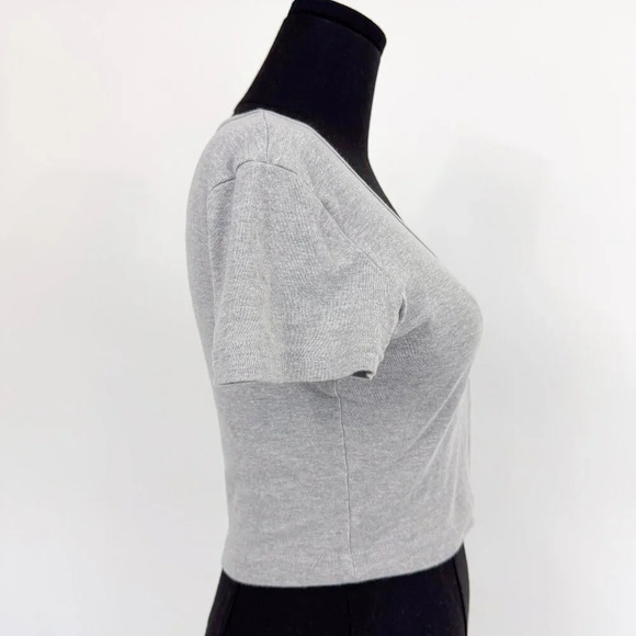 AMERICAN APPARELL SCOOP NECK CROP TOP T SHIRT - Picture 2 of 9